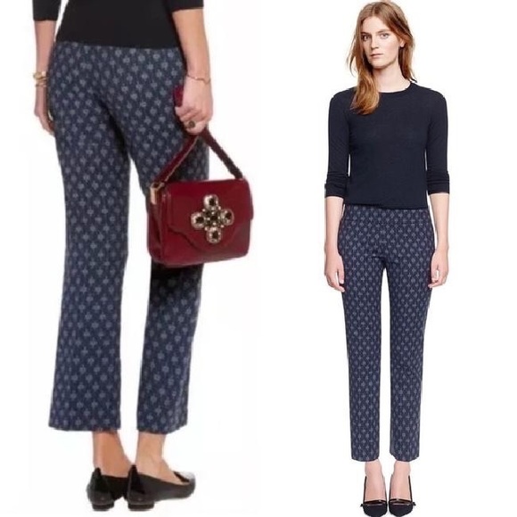 Tory Burch Pants - NWT Tory Burch Oliana Navy Cropped Pants Trousers